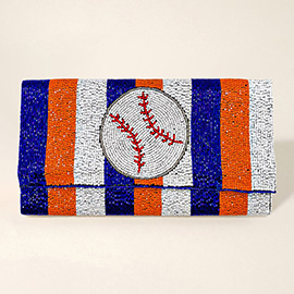 Beaded Baseball Clutch / Crossbody Bag