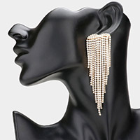 Rhinestone Fringe Dangle Evening Earrings