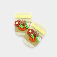 Polymer Clay Latte Stud Earrings