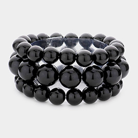 3PCS - Stackable Pearl Stretch Bracelets