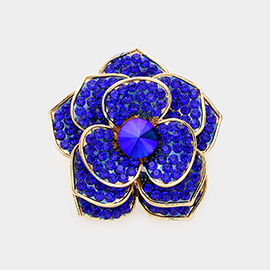 Rhinestone Flower Pin Brooch