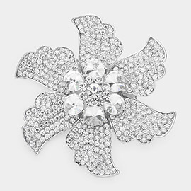 Rhinestone Flower Pin Brooch