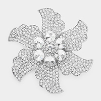 Rhinestone Flower Pin Brooch