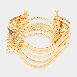 Wavy Metal Chain Cuff Bracelet