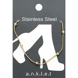 Stainless Steel Snake with Bead Chain Anklet