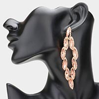 Marquise Stone Accented Rhombus Dangle Evening Earrings