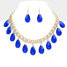 Teardrop Link Statement Necklace