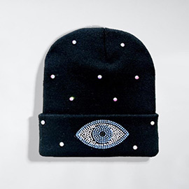 Bling Evil Eye Beanie Hat