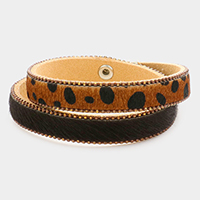 Animal Patterned Calf Magnetic Wrap Bracelet