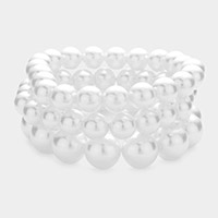 3PCS - Pearl Strand Stretch Bracelets