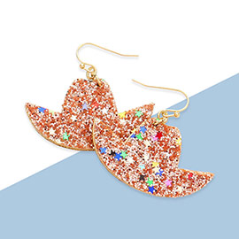 Glittered Cowboy Hat Dangle Earrings