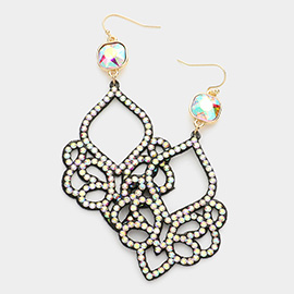 Felt Back Rhinestone Embellished Dangle Earrings