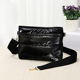 Solid Puffer Crossbody Bag