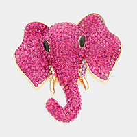 Rhinestone Elephant Pin Brooch