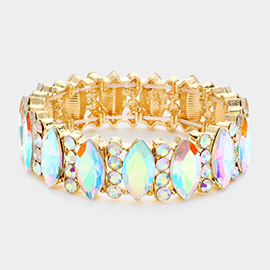 Marquise Stone Accented Stretch Evening Bracelet