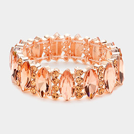 Marquise Stone Accented Stretch Evening Bracelet