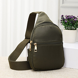 Solid Nylon Mini Sling Bag