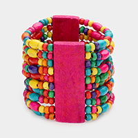 Colorful Wood Stretch Bracelet