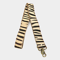 Zebra Patterned Genuine Fur Calf Bag Strap