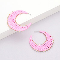 Raffia Wrapped Hoop Earrings