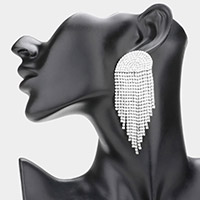 Rhinestone Fringe Dangle Evening Earrings