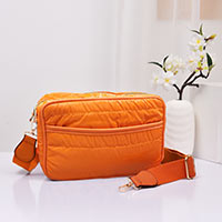 Solid Rectangle Puffer Crossbody Bag