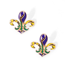 Mardi Gras Fleur de Lis Stud Earrings