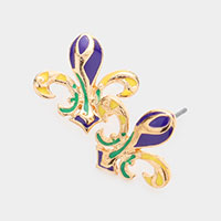 Mardi Gras Fleur de Lis Stud Earrings