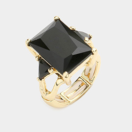 Rectangle Crystal Stretch Ring