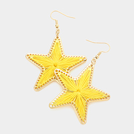 Thread Wrapped Star Dangle Earrings