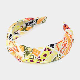 Aztec Patterned Burnout Knot Headband