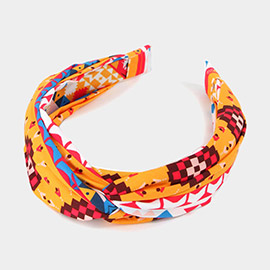 Aztec Patterned Twisted Headband