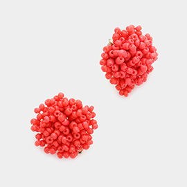 Seed Bead Cluster Stud Earrings