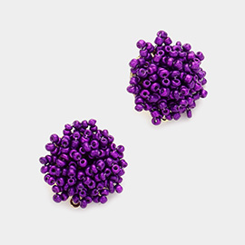 Seed Bead Cluster Stud Earrings