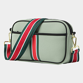 Color Block Detailed Solid Crossbody Bag