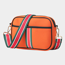 Color Block Detailed Solid Crossbody Bag