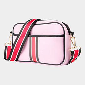 Color Block Detailed Solid Crossbody Bag