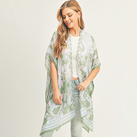 Bohemian Patterned Cover Up Kimono Poncho