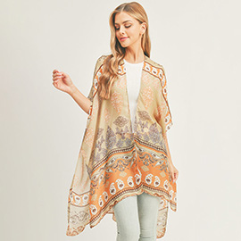 Patterned Cover Up Kimono Poncho