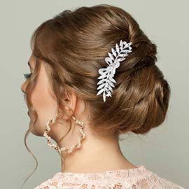 Butterfly Accented Marquise Stone Cluster Hair Comb