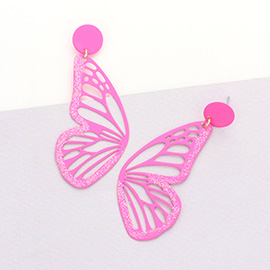 Glittered Cut Out Butterfly Dangle Earrings