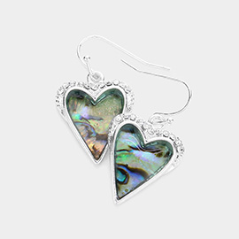 Abalone Heart Dangle Earrings