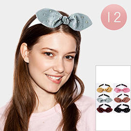 12PCS - Bling Bow Headbands