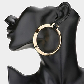 2.3 Inch Metal Hoop Pin Catch Earrings