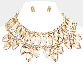 Multi Stone Cluster Evening Necklace