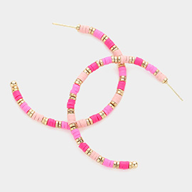 Heishi Beaded Half Hoop Earrings