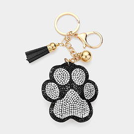 Bling Paw Tassel Keychain