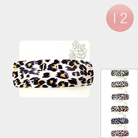 12PCS - Leopard Patterned Rectangle Barrettes