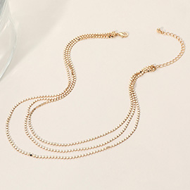 Secret Box_Triple Layered Metal Chain Bib Necklace