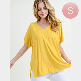 Oversized V Neck Short Sleeve Top